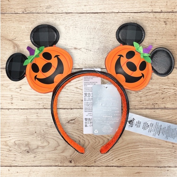 DISNEY PUMPKIN MICKEY JACK O LANTERN HALLOWEEN MOUSE EARS - Picture 3 of 4